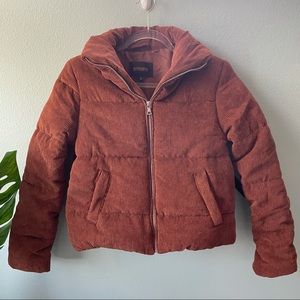 Brown Corduroy Puffer Jacket